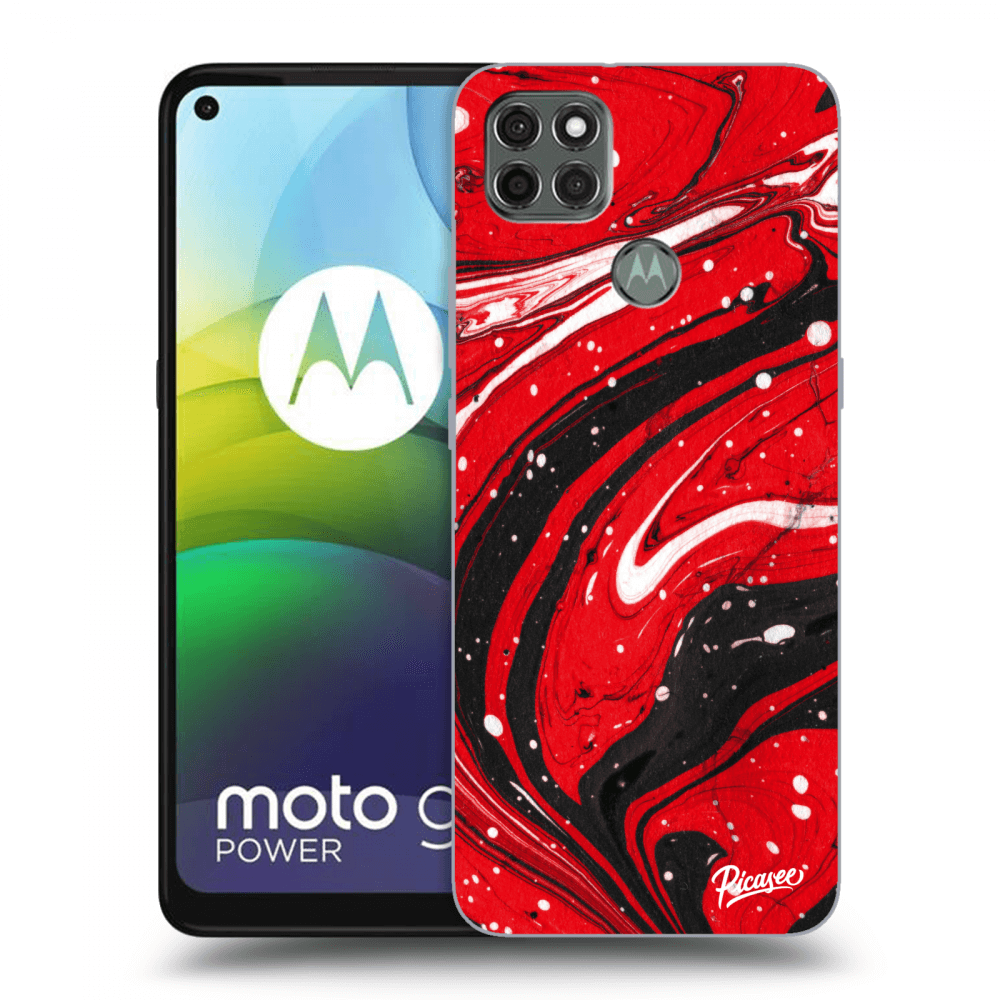 Picasee silikonový černý obal pro Motorola Moto G9 Power - Red black