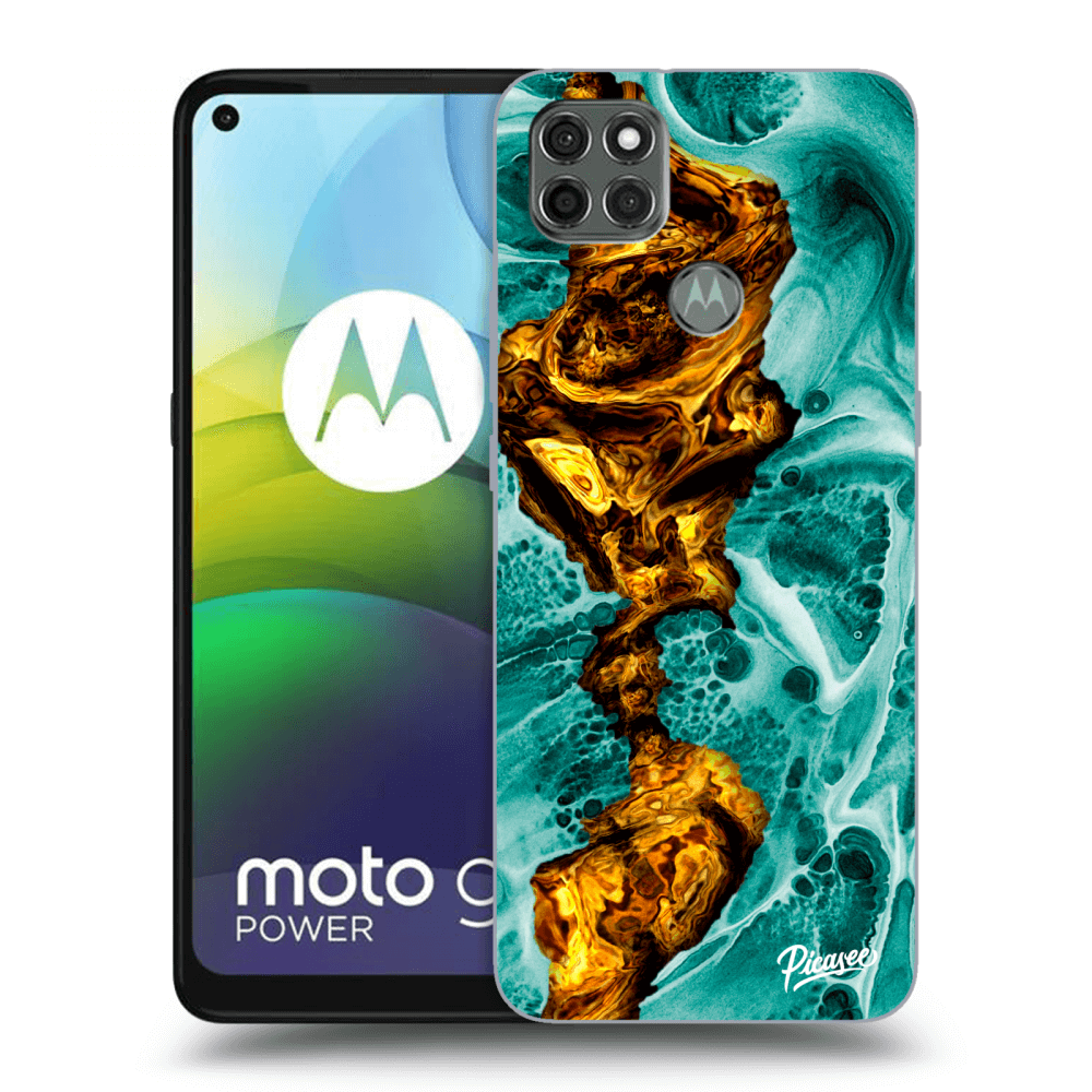 Picasee silikonový černý obal pro Motorola Moto G9 Power - Goldsky