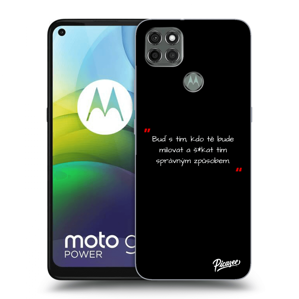 Picasee silikonový černý obal pro Motorola Moto G9 Power - Správná láska Bílá