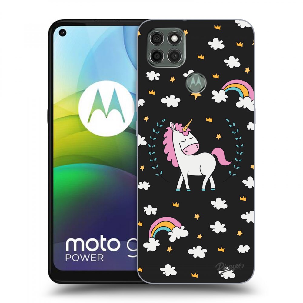 Picasee silikonový černý obal pro Motorola Moto G9 Power - Unicorn star heaven