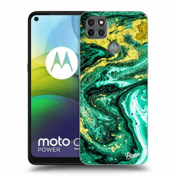 Picasee silikonový černý obal pro Motorola Moto G9 Power - Green Gold