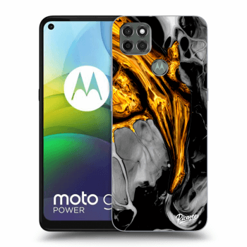 Picasee silikonový černý obal pro Motorola Moto G9 Power - Black Gold