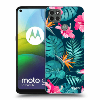 Picasee silikonový černý obal pro Motorola Moto G9 Power - Pink Monstera