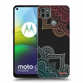 Picasee silikonový černý obal pro Motorola Moto G9 Power - Flowers pattern
