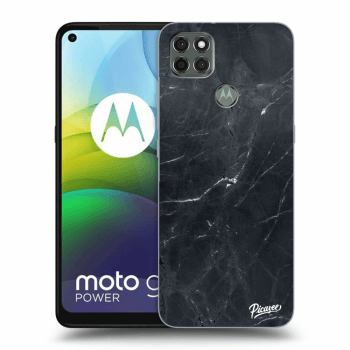 Picasee silikonový černý obal pro Motorola Moto G9 Power - Black marble
