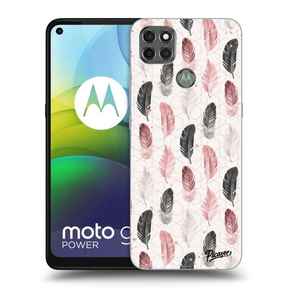 Picasee silikonový černý obal pro Motorola Moto G9 Power - Feather 2