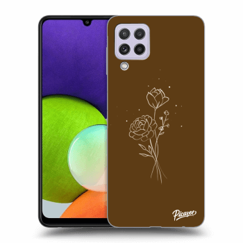 Picasee silikonový průhledný obal pro Samsung Galaxy A22 A225F 4G - Brown flowers