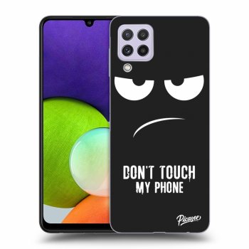 Picasee silikonový černý obal pro Samsung Galaxy A22 A225F 4G - Don't Touch My Phone