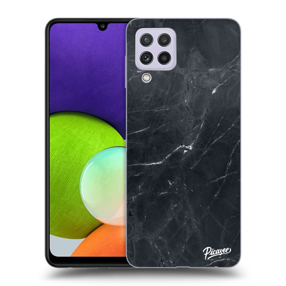 Picasee silikonový průhledný obal pro Samsung Galaxy A22 A225F 4G - Black marble