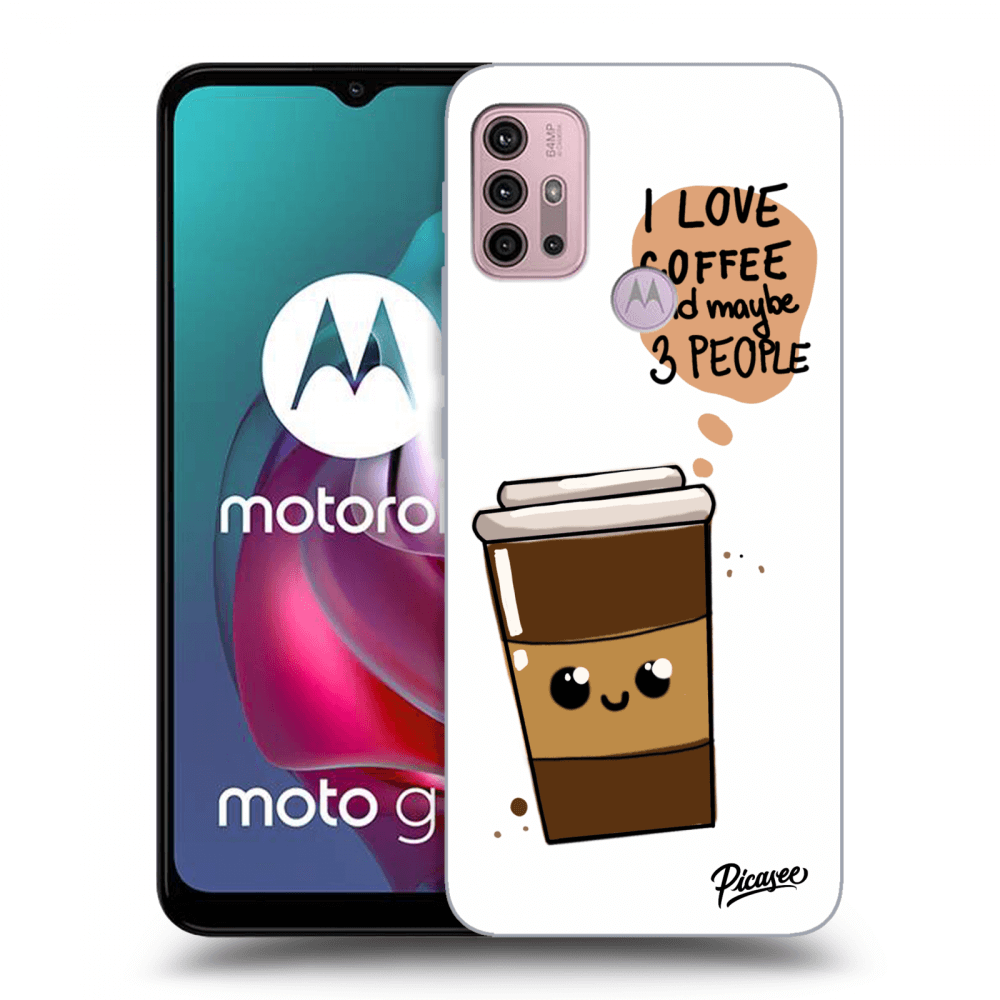Picasee silikonový černý obal pro Motorola Moto G30 - Cute coffee