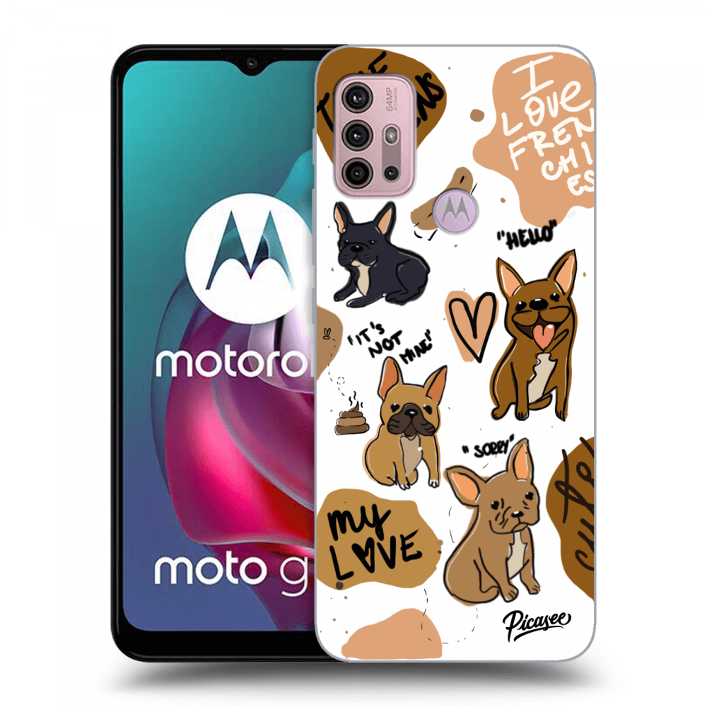 Picasee silikonový černý obal pro Motorola Moto G30 - Frenchies
