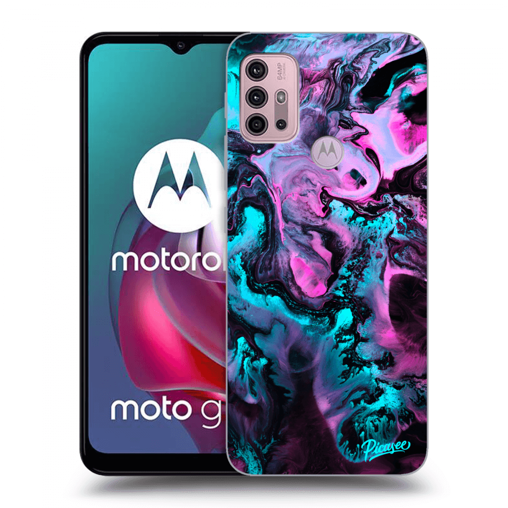 Picasee silikonový černý obal pro Motorola Moto G30 - Lean