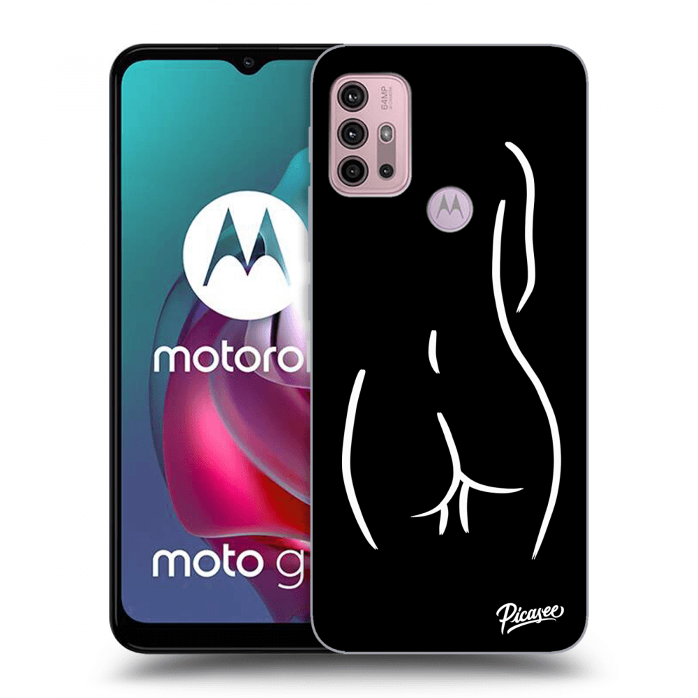 Picasee silikonový černý obal pro Motorola Moto G30 - Svlečená Bílá