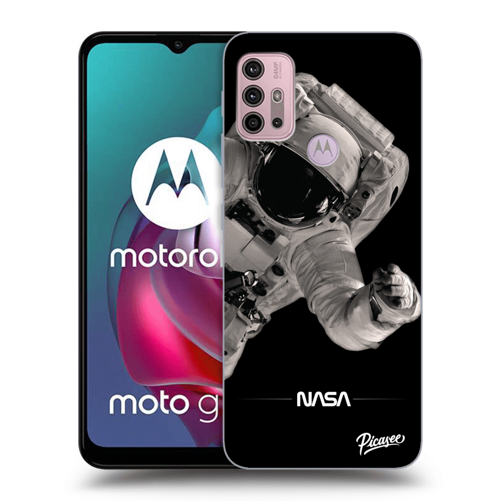 Picasee silikonový černý obal pro Motorola Moto G30 - Astronaut Big