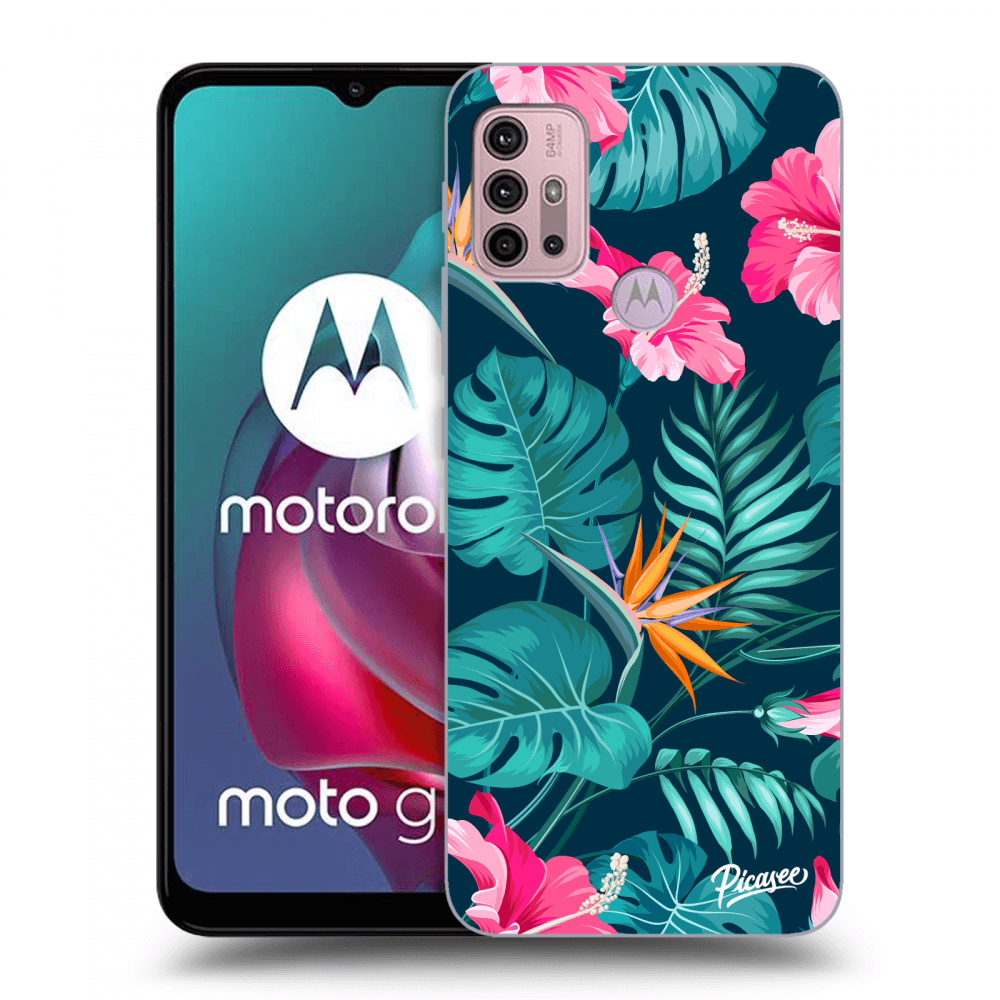 Picasee ULTIMATE CASE pro Motorola Moto G30 - Pink Monstera