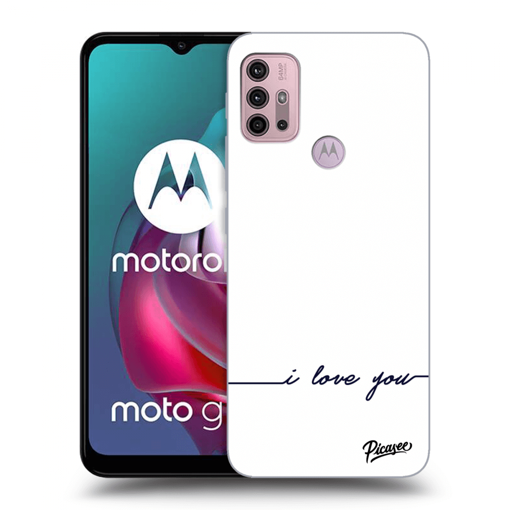 Picasee silikonový černý obal pro Motorola Moto G30 - I love you