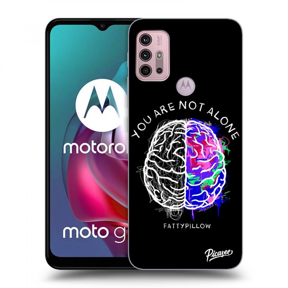 Picasee silikonový černý obal pro Motorola Moto G30 - Brain - White