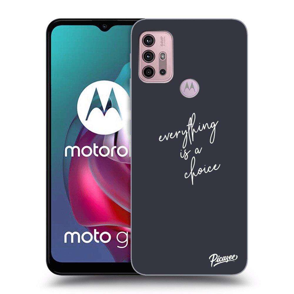 Picasee silikonový černý obal pro Motorola Moto G30 - Everything is a choice