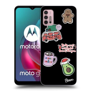 Obal pro Motorola Moto G30 - Christmas Stickers