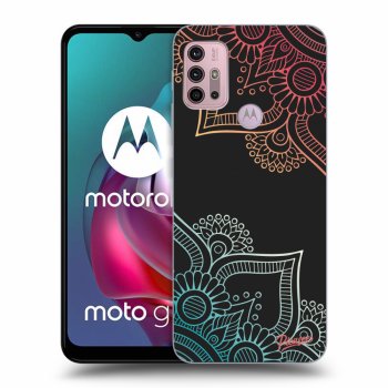 Picasee silikonový černý obal pro Motorola Moto G30 - Flowers pattern