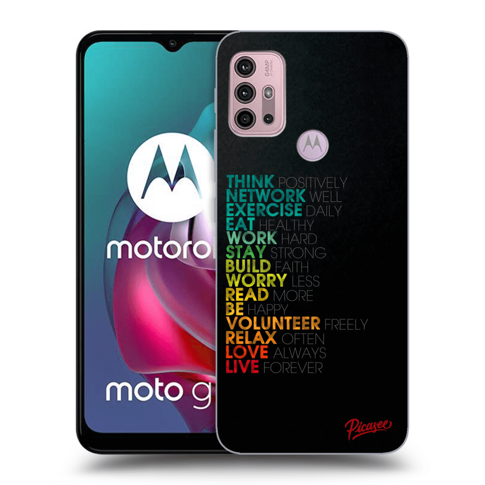 Picasee silikonový černý obal pro Motorola Moto G30 - Motto life