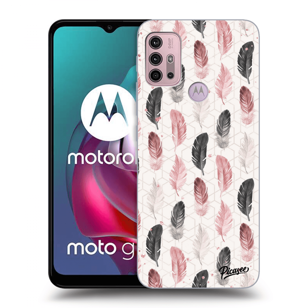 Picasee silikonový černý obal pro Motorola Moto G30 - Feather 2