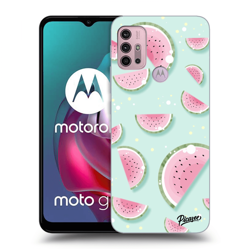 Picasee silikonový černý obal pro Motorola Moto G30 - Watermelon 2