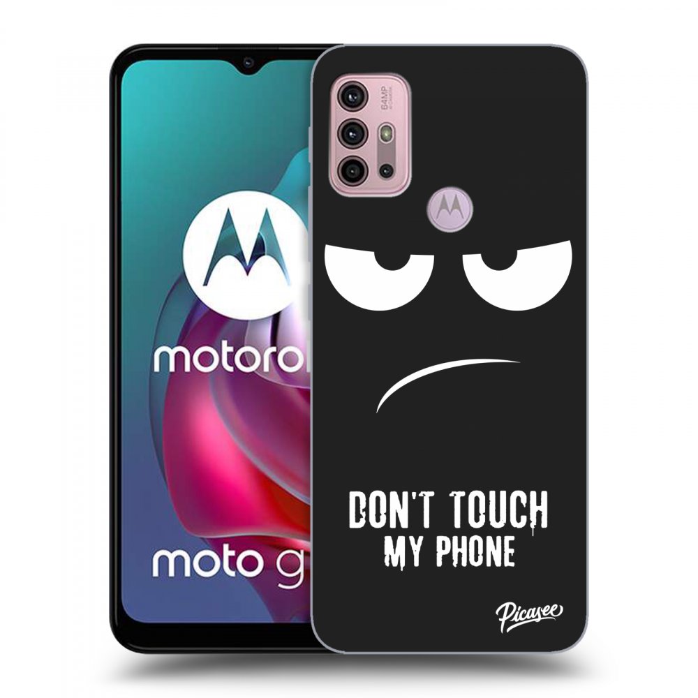 Picasee silikonový černý obal pro Motorola Moto G30 - Don't Touch My Phone