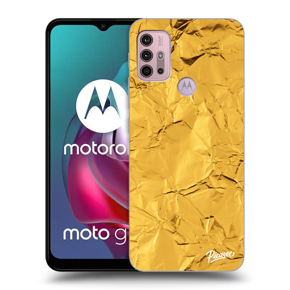 Picasee silikonový černý obal pro Motorola Moto G30 - Gold