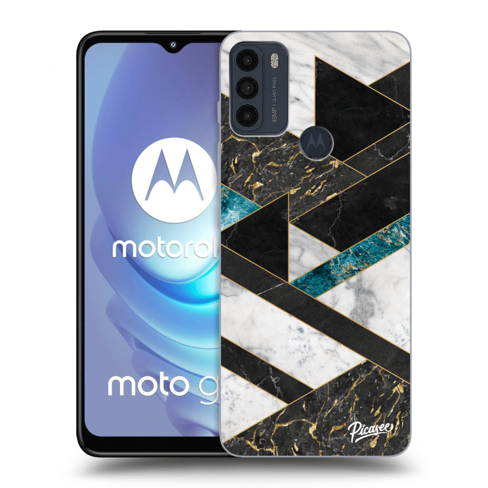 Picasee silikonový černý obal pro Motorola Moto G50 - Dark geometry
