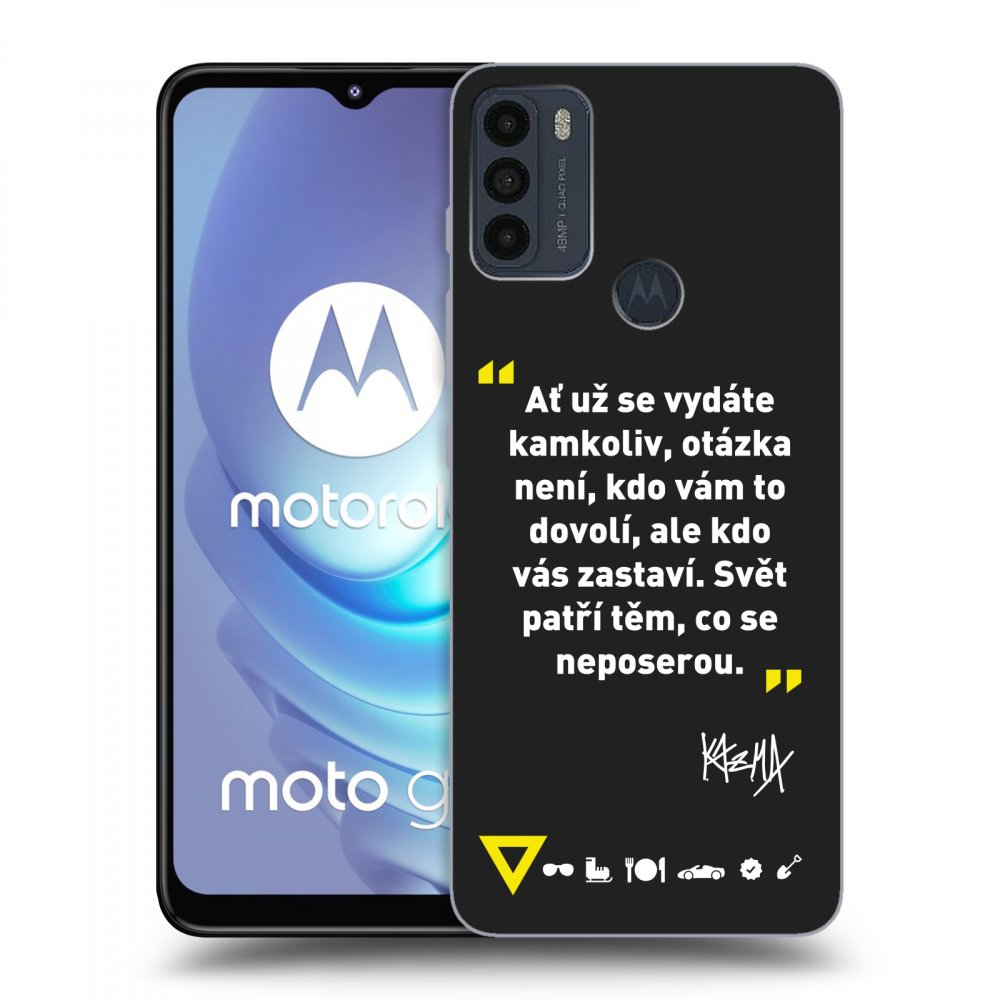 Picasee silikonový černý obal pro Motorola Moto G50 - Kazma - SVĚT PATŘÍ TĚM, CO SE NEPOSEROU