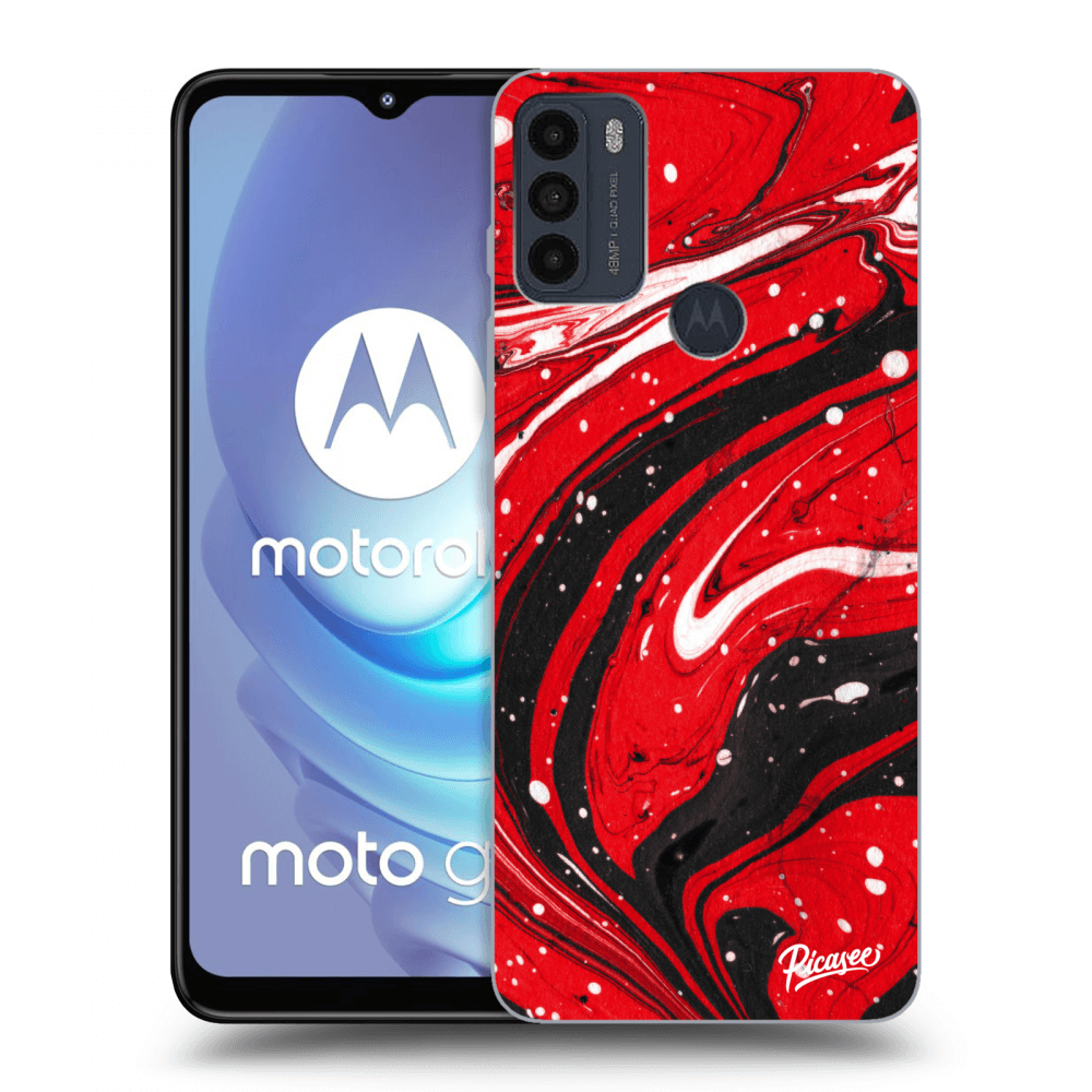 Picasee silikonový černý obal pro Motorola Moto G50 - Red black