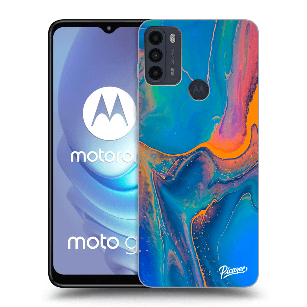 Picasee silikonový černý obal pro Motorola Moto G50 - Rainbow