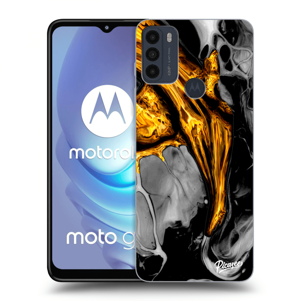 Picasee silikonový černý obal pro Motorola Moto G50 - Black Gold