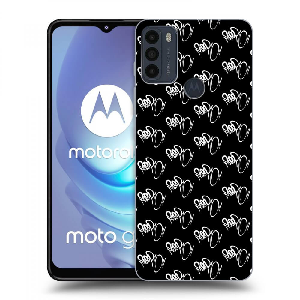 Picasee silikonový černý obal pro Motorola Moto G50 - Separ - White On Black