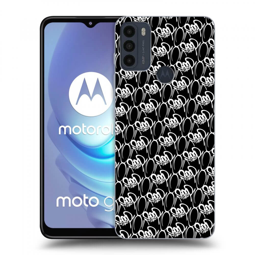 Picasee silikonový černý obal pro Motorola Moto G50 - Separ - White On Black 2