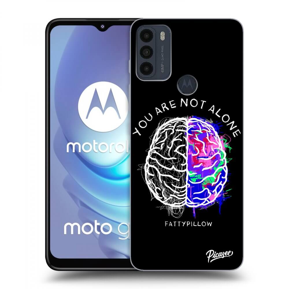 Picasee silikonový černý obal pro Motorola Moto G50 - Brain - White