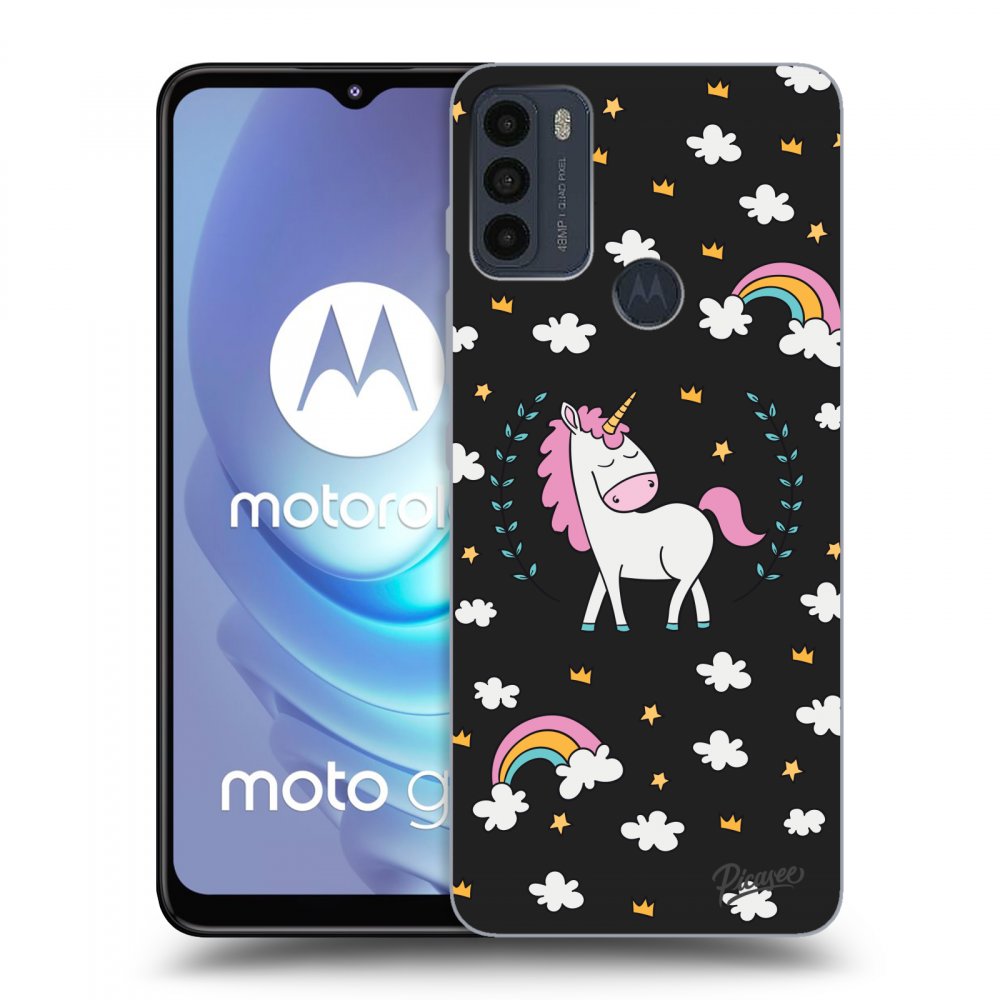 Picasee silikonový černý obal pro Motorola Moto G50 - Unicorn star heaven