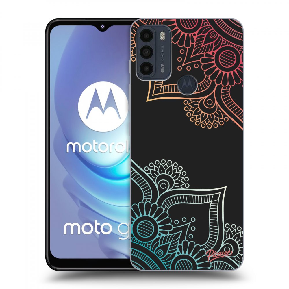 Picasee silikonový černý obal pro Motorola Moto G50 - Flowers pattern