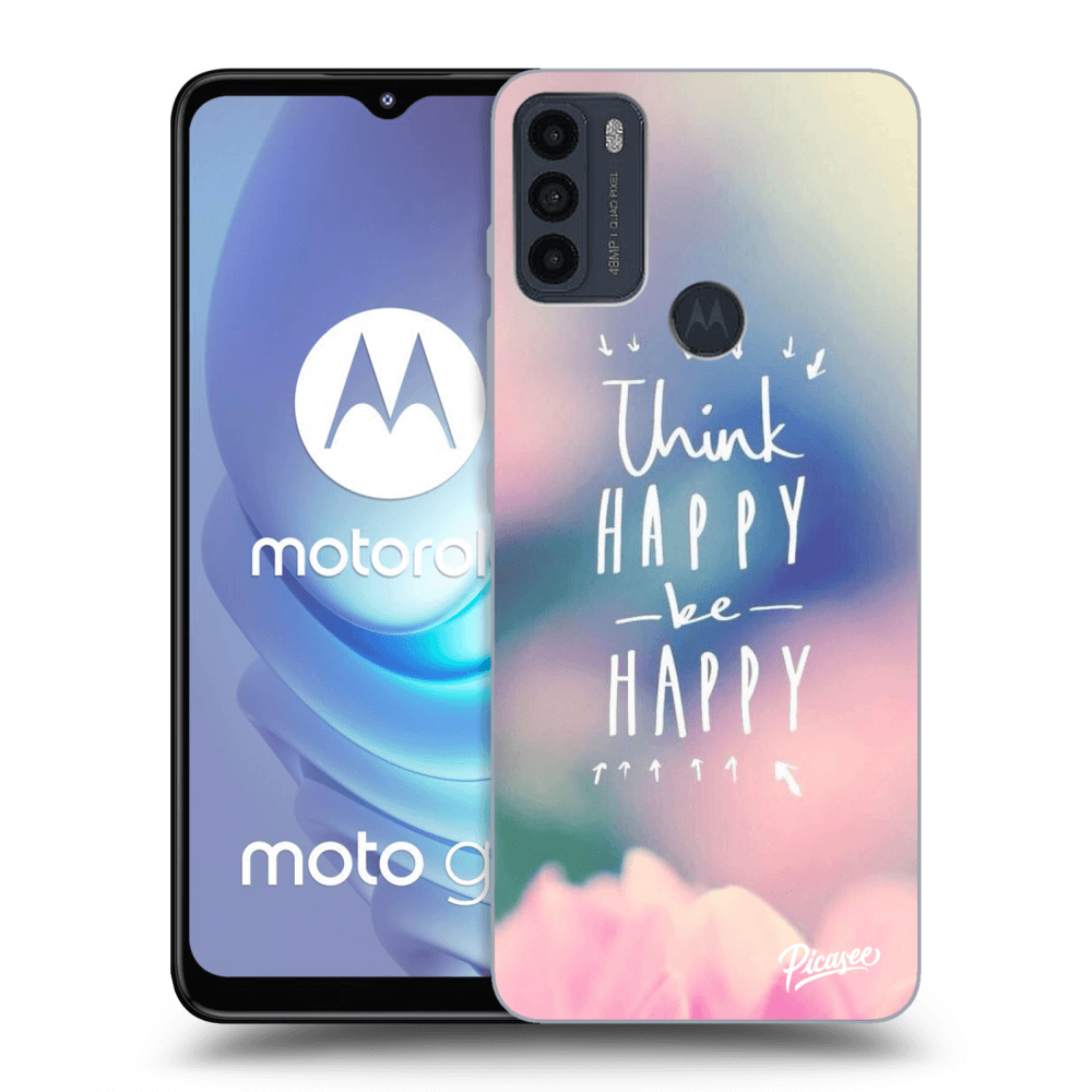 Picasee silikonový černý obal pro Motorola Moto G50 - Think happy be happy