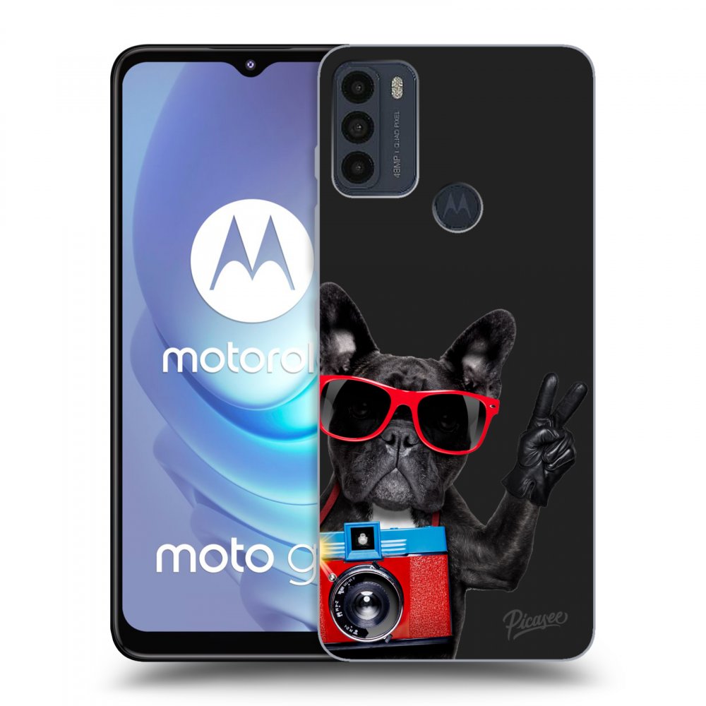 Picasee silikonový černý obal pro Motorola Moto G50 - French Bulldog