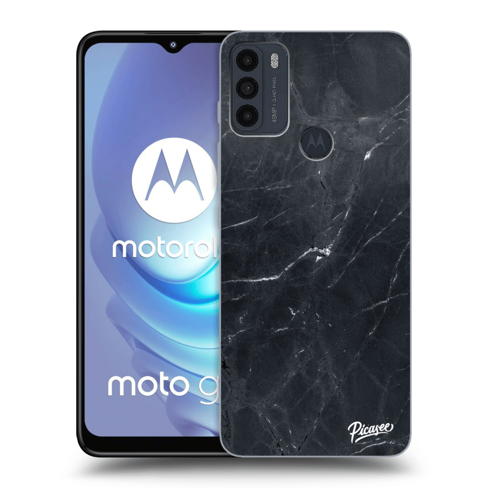 Picasee silikonový černý obal pro Motorola Moto G50 - Black marble