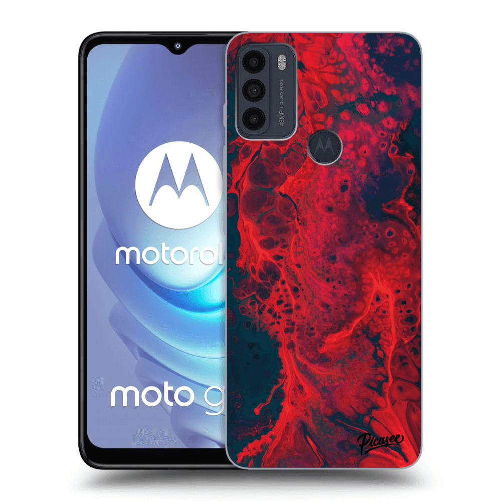 Picasee silikonový černý obal pro Motorola Moto G50 - Organic red