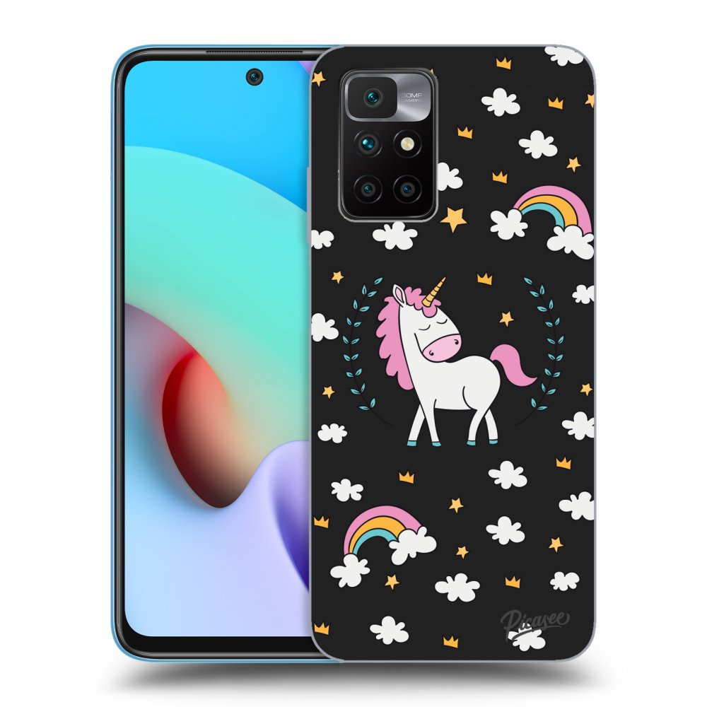 Picasee silikonový černý obal pro Xiaomi Redmi 10 - Unicorn star heaven