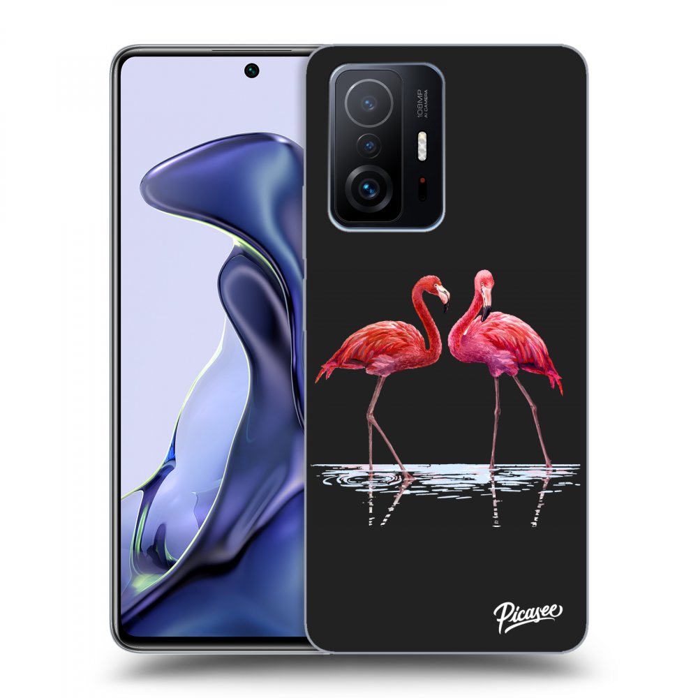Picasee silikonový černý obal pro Xiaomi 11T - Flamingos couple