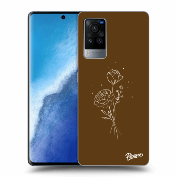 Obal pro Vivo X60 Pro 5G - Brown flowers
