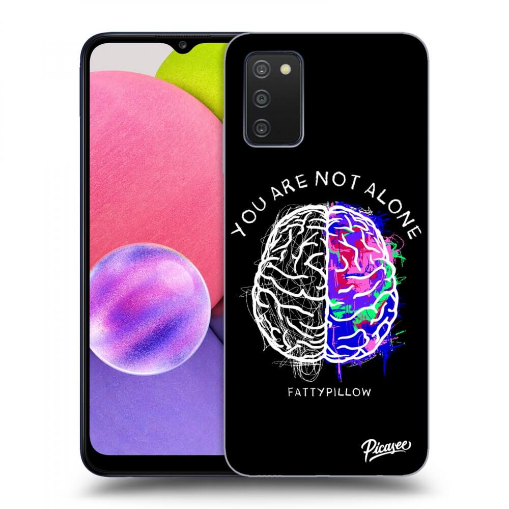 Picasee silikonový průhledný obal pro Samsung Galaxy A03s A037G - Brain - White