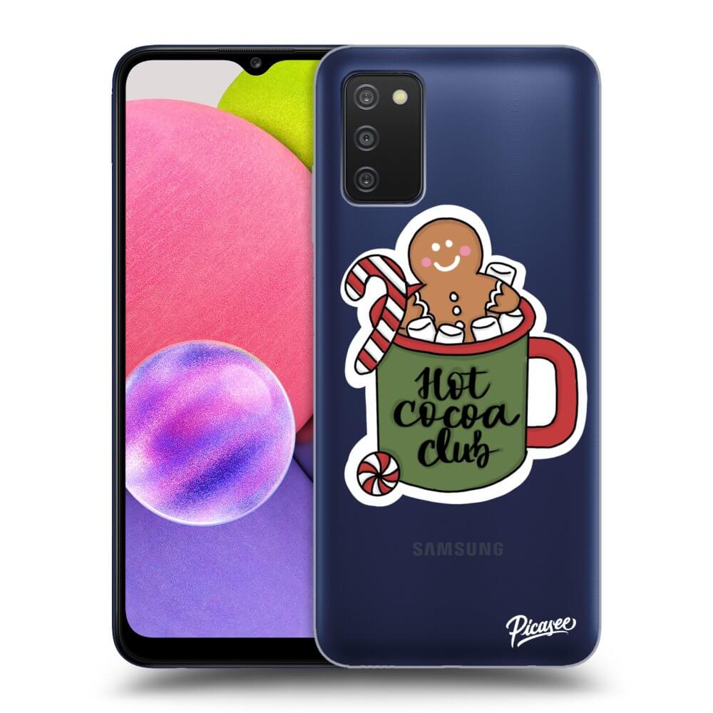 Picasee silikonový průhledný obal pro Samsung Galaxy A03s A037G - Hot Cocoa Club