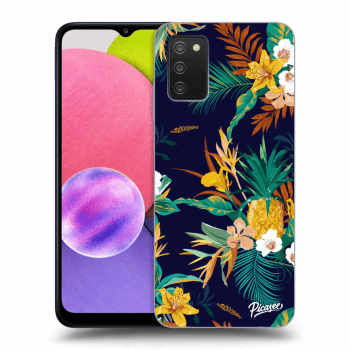 Picasee silikonový průhledný obal pro Samsung Galaxy A03s A037G - Pineapple Color