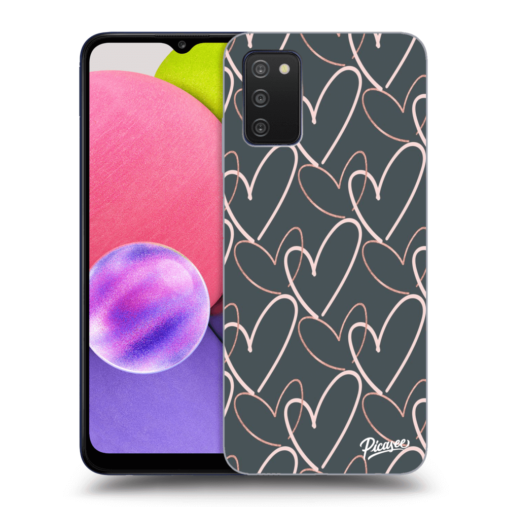 Picasee silikonový průhledný obal pro Samsung Galaxy A03s A037G - Lots of love